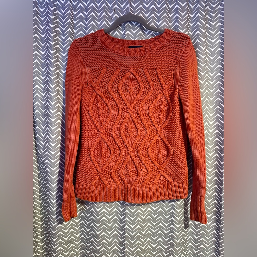 Lands' End | Rust Drifter cable-knit sweater, size S